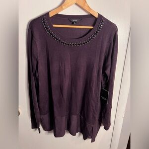 Simply Vera Vera Wang Purple Tunic Length Sweater Women’s Size 1X